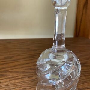 Polish Hand Cut Lead Crystal Glass Bell in Spiral Design